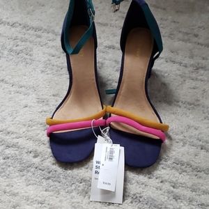 Old navy multi color block strappy heels